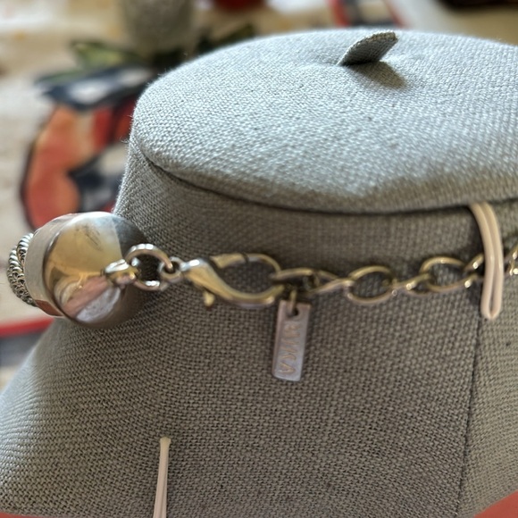 VINTAGE MIKA SIGNED CHUNKY SILVER BEAD MESH STATEMENT NECKLACE - Picture 4 of 5